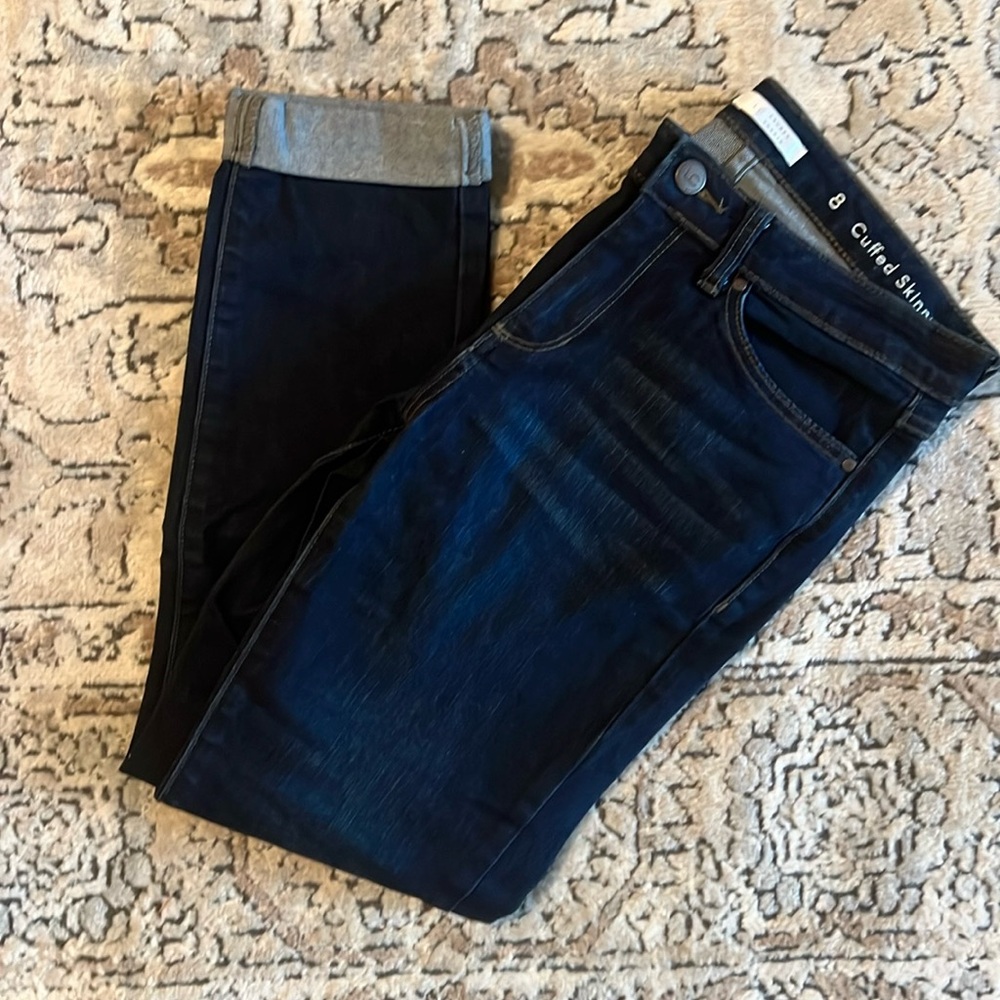 Lauren Conrad size 8, cuffed skinny ankle jeans